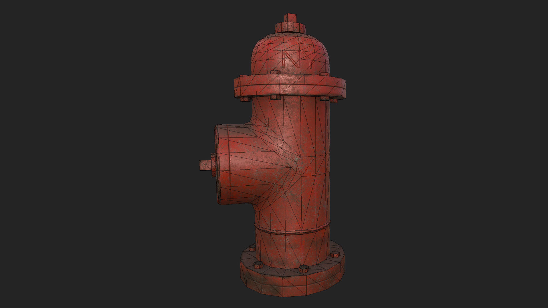 Hydrant fire Low-poly 3D model_3