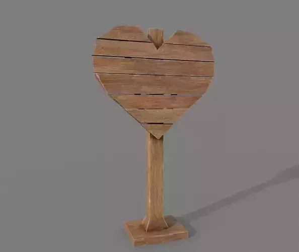 Signpost PBR Heart Shape  Low-poly 3D model