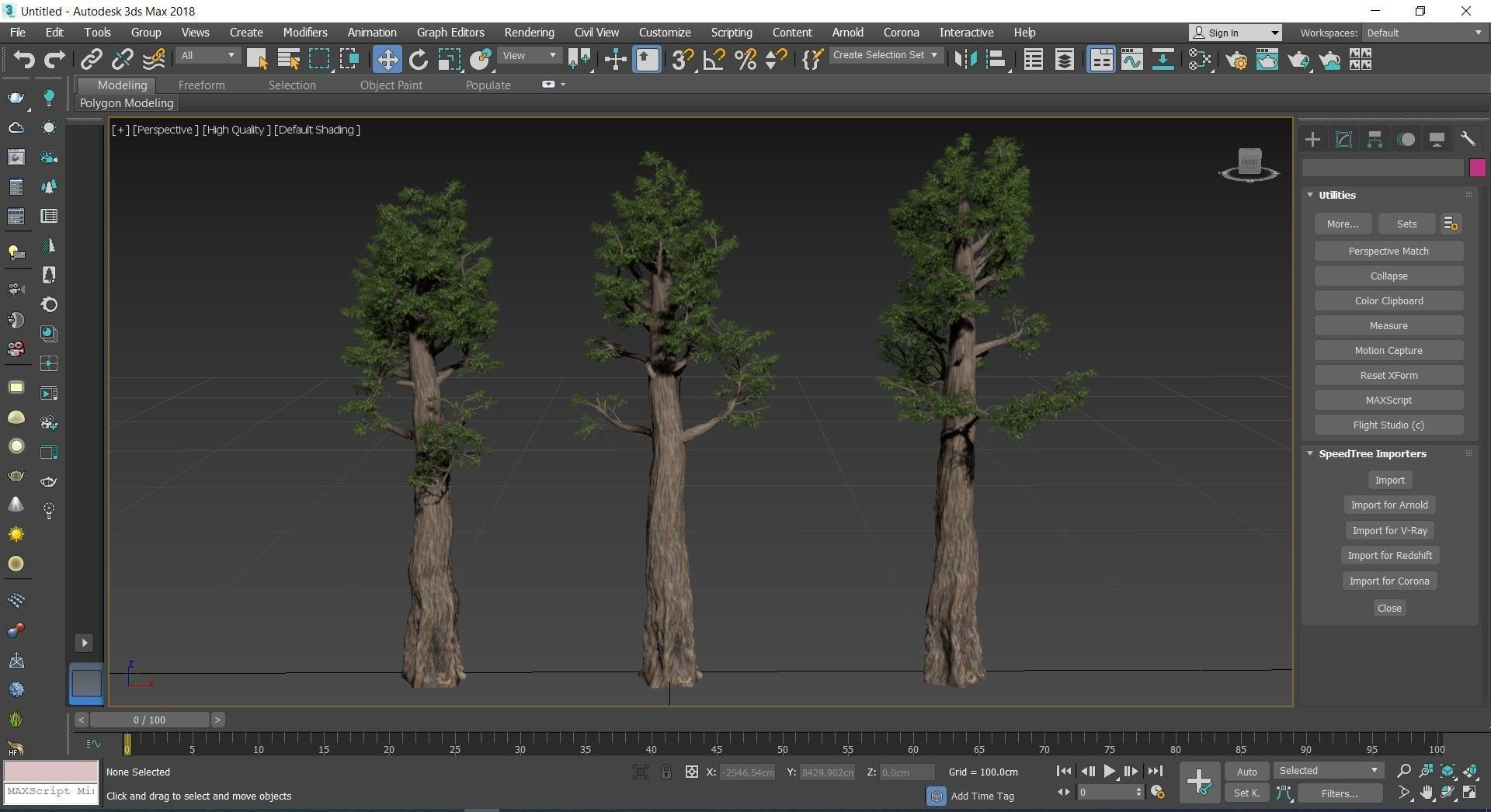 Giant Red wood tree collection 9 trees Models in the scene Low-poly 3D model_1