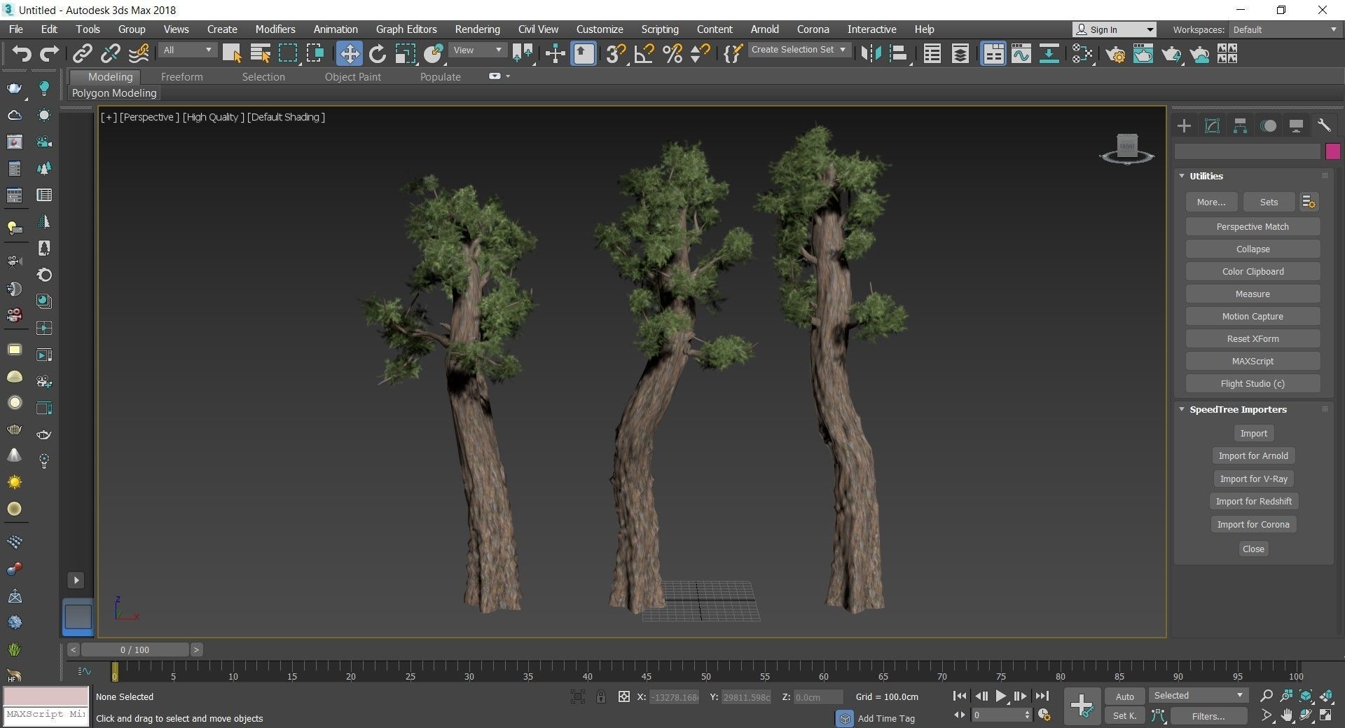 Giant Red wood tree collection 9 trees Models in the scene Low-poly 3D model_6