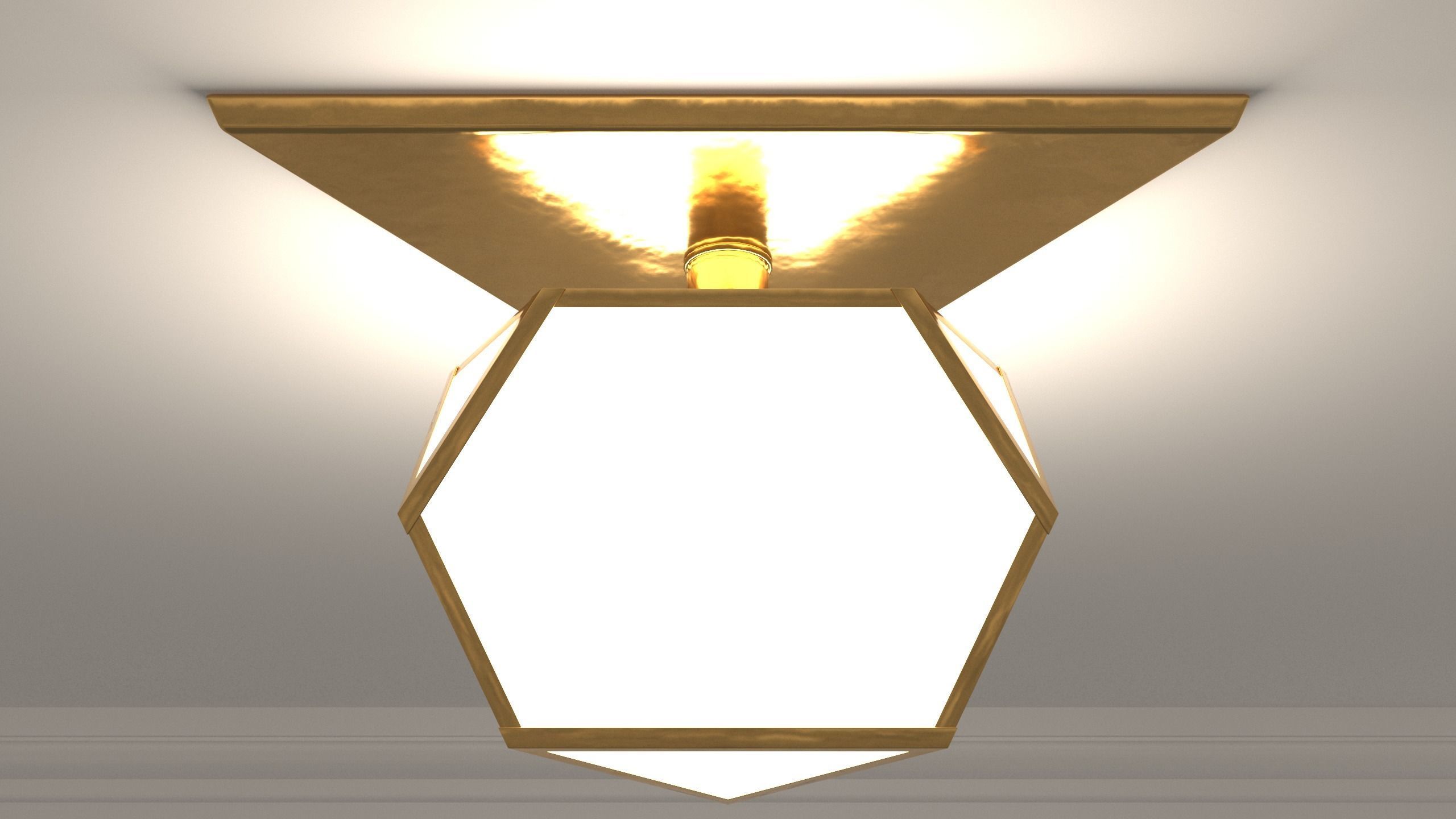 Ceiling Lamp - YVES FLUSHMOUNT - 3ds Max 3D model_4