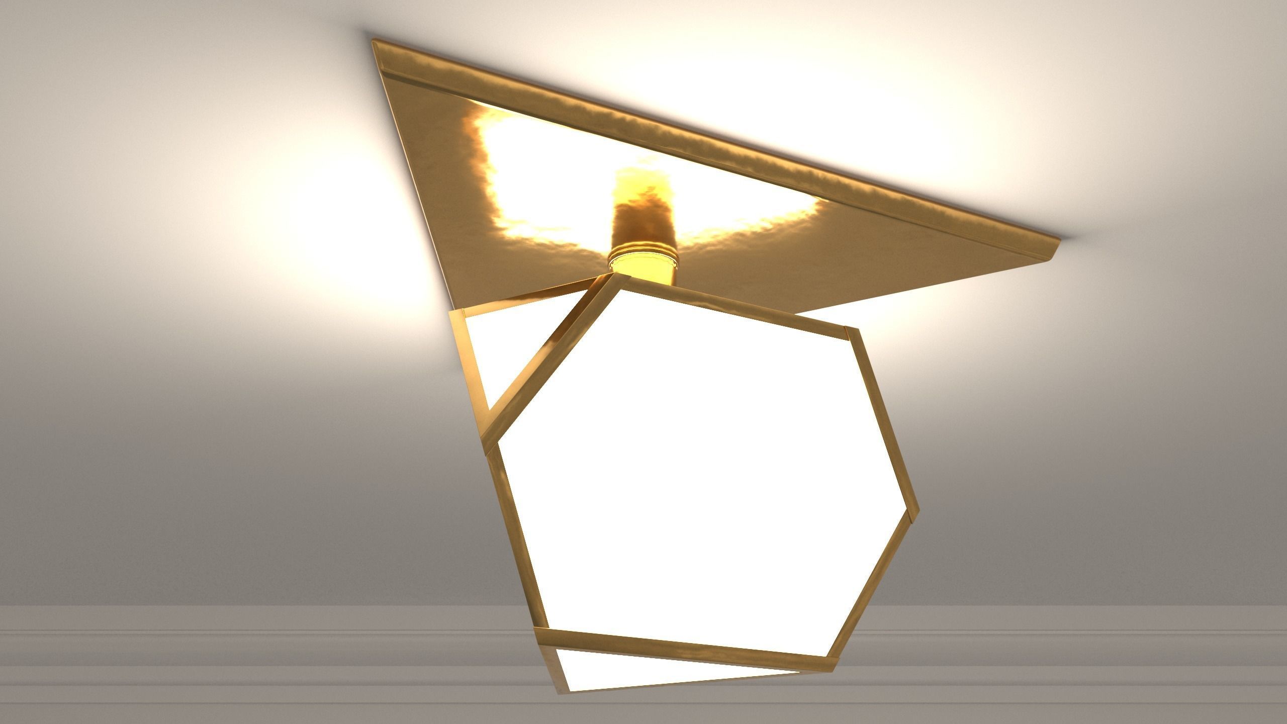 Ceiling Lamp - YVES FLUSHMOUNT - 3ds Max 3D model_2