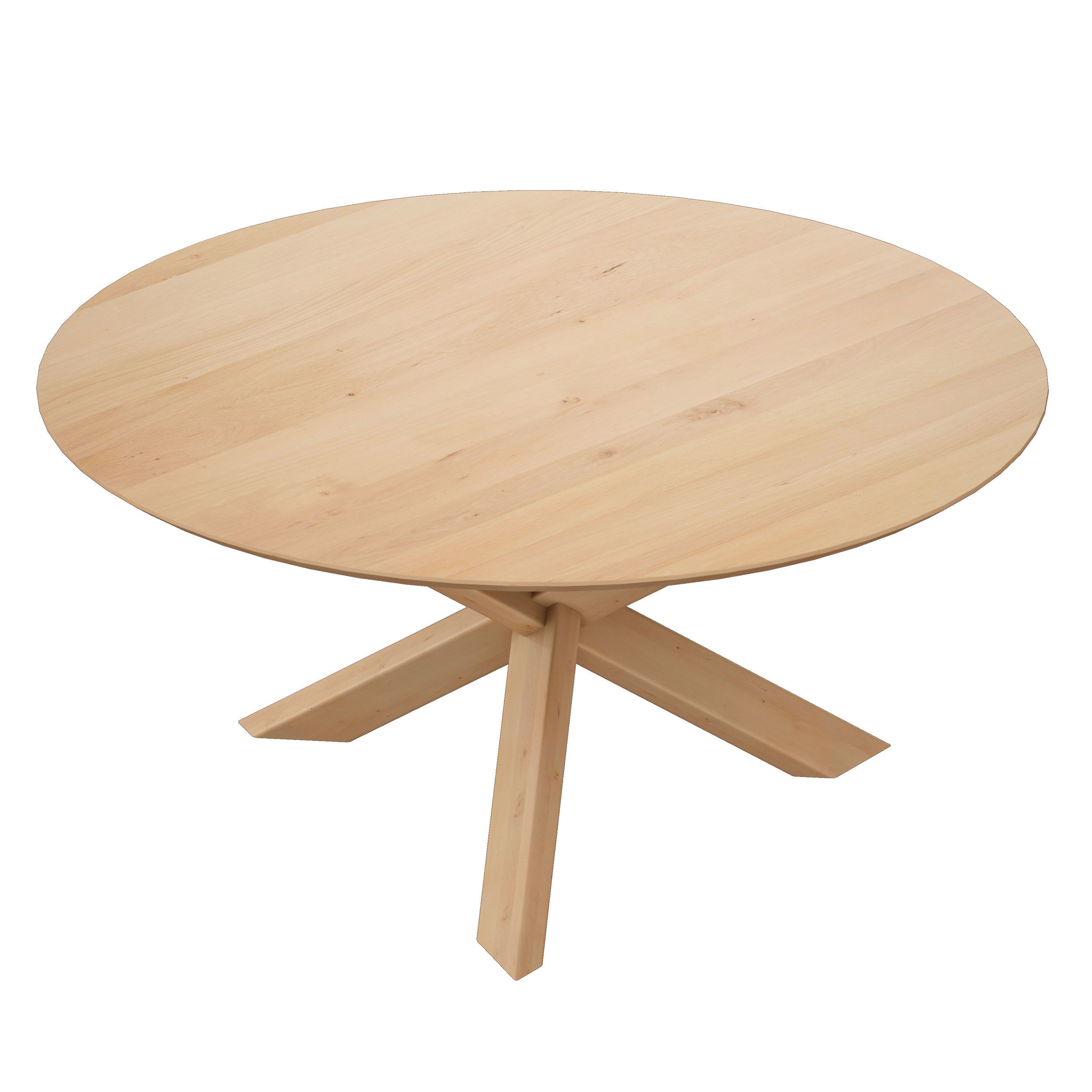Apex White Oak 64 Round Dining Table Crate and Barrel Low-poly 3D model_3