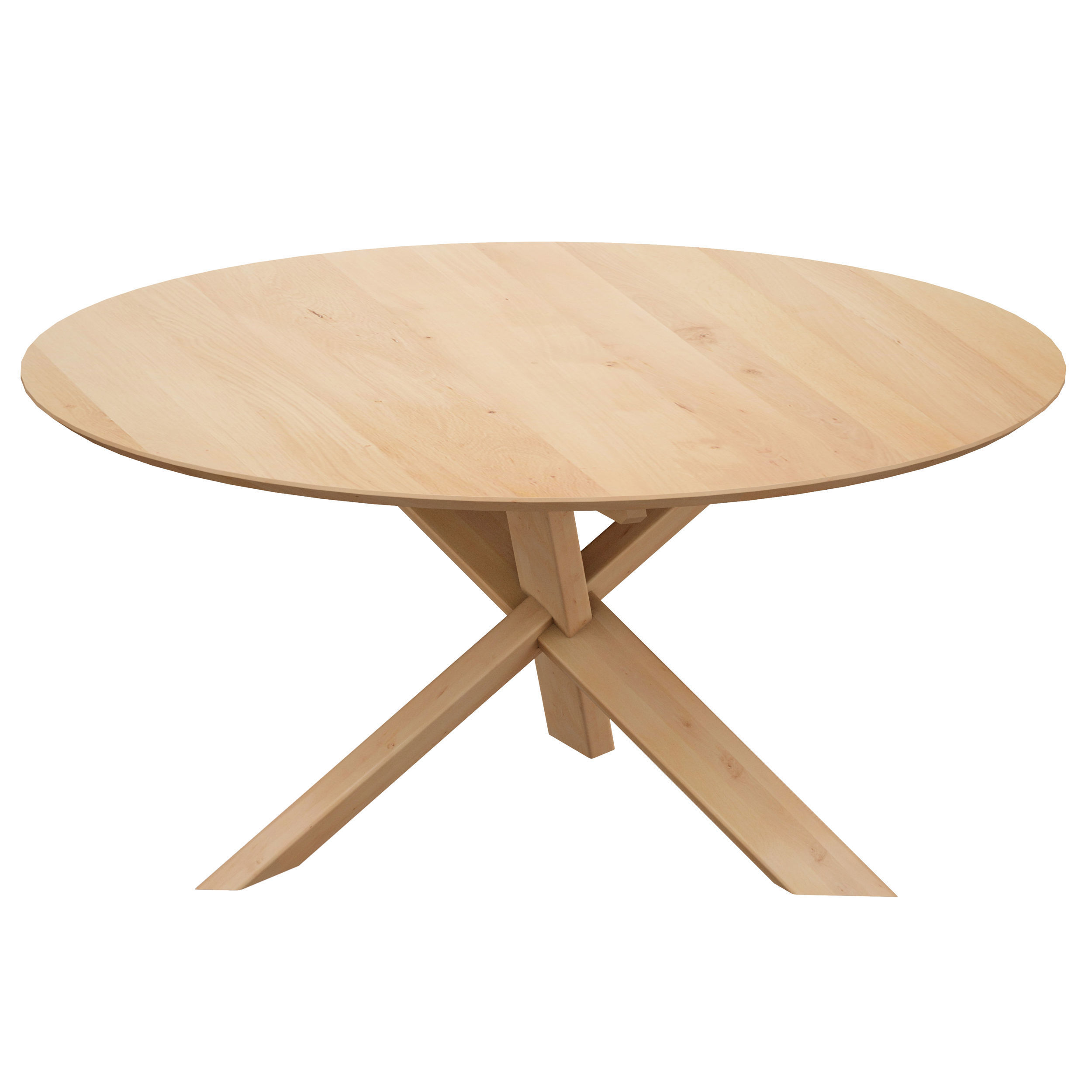 Apex White Oak 64 Round Dining Table Crate and Barrel Low-poly 3D model_4