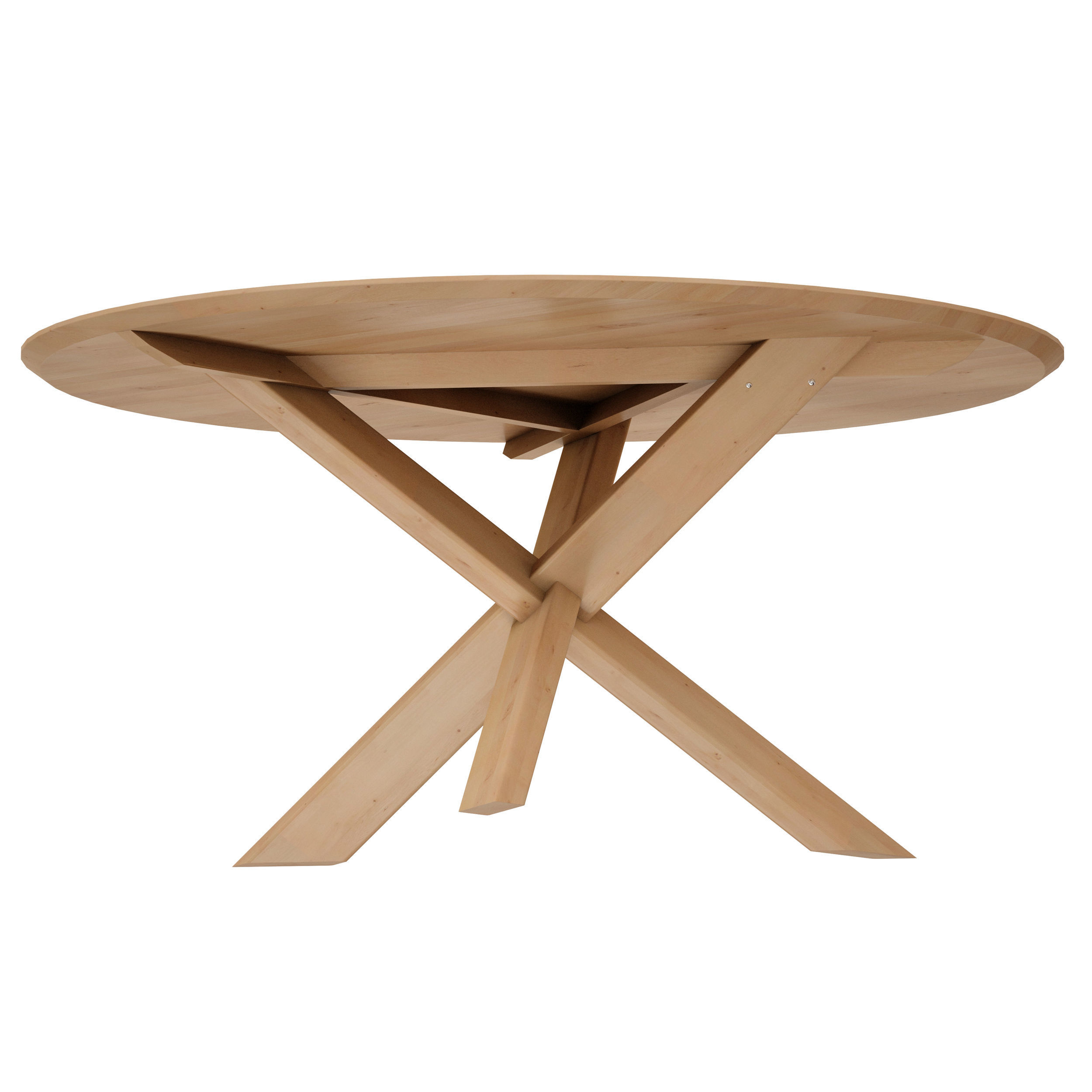 Apex White Oak 64 Round Dining Table Crate and Barrel Low-poly 3D model_2