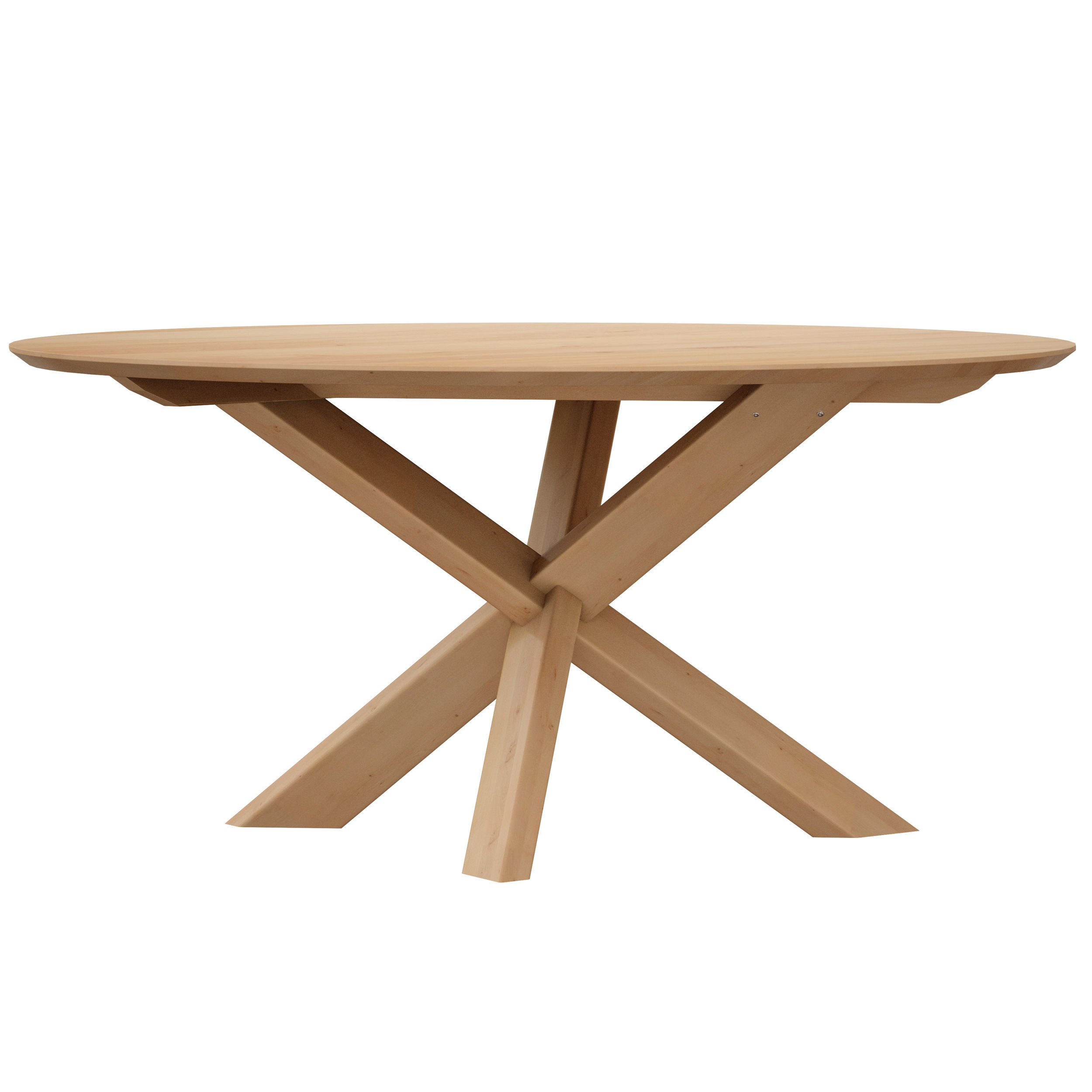 Apex White Oak 64 Round Dining Table Crate and Barrel Low-poly 3D model_1