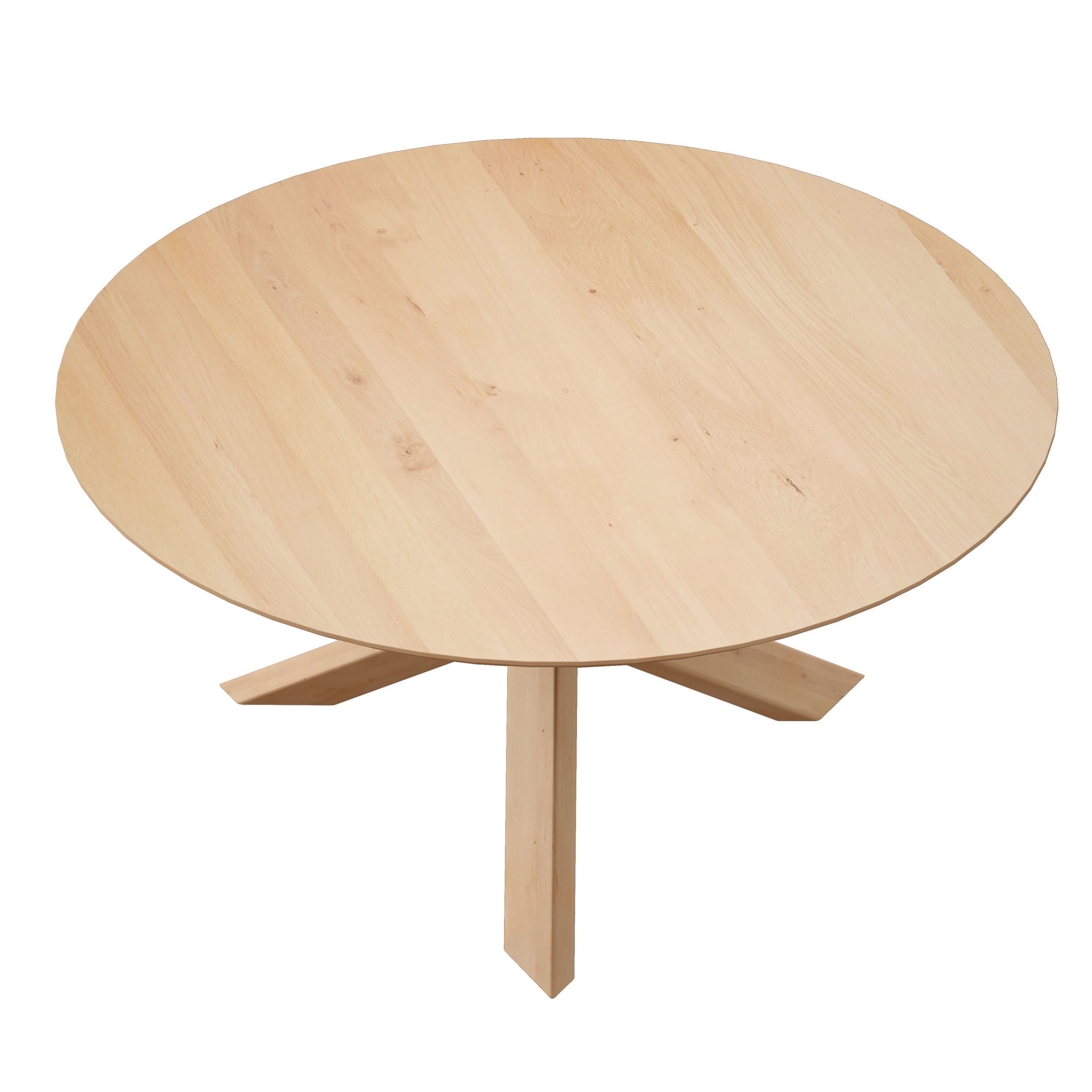 Apex White Oak 64 Round Dining Table Crate and Barrel Low-poly 3D model_7
