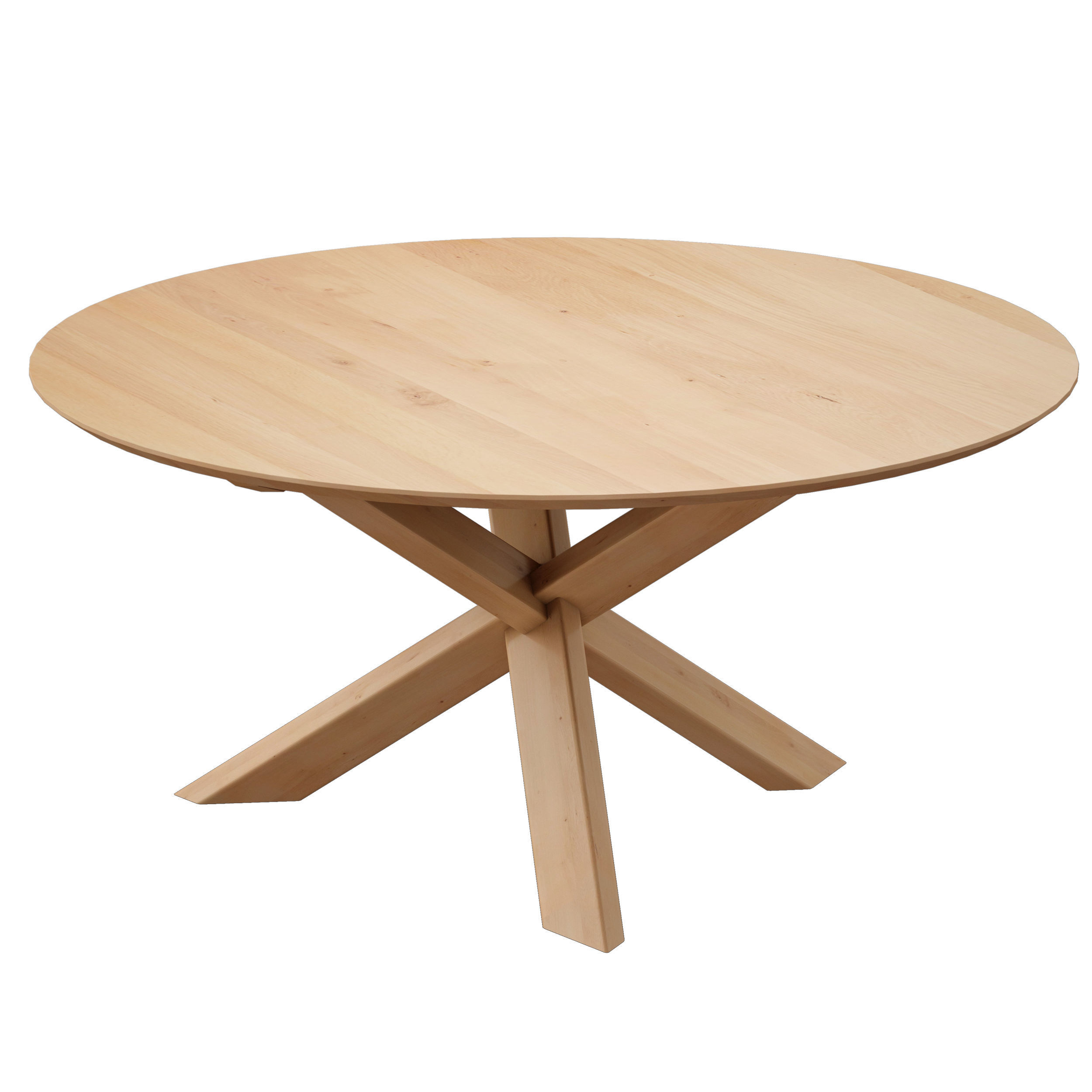Apex White Oak 64 Round Dining Table Crate and Barrel Low-poly 3D model_6