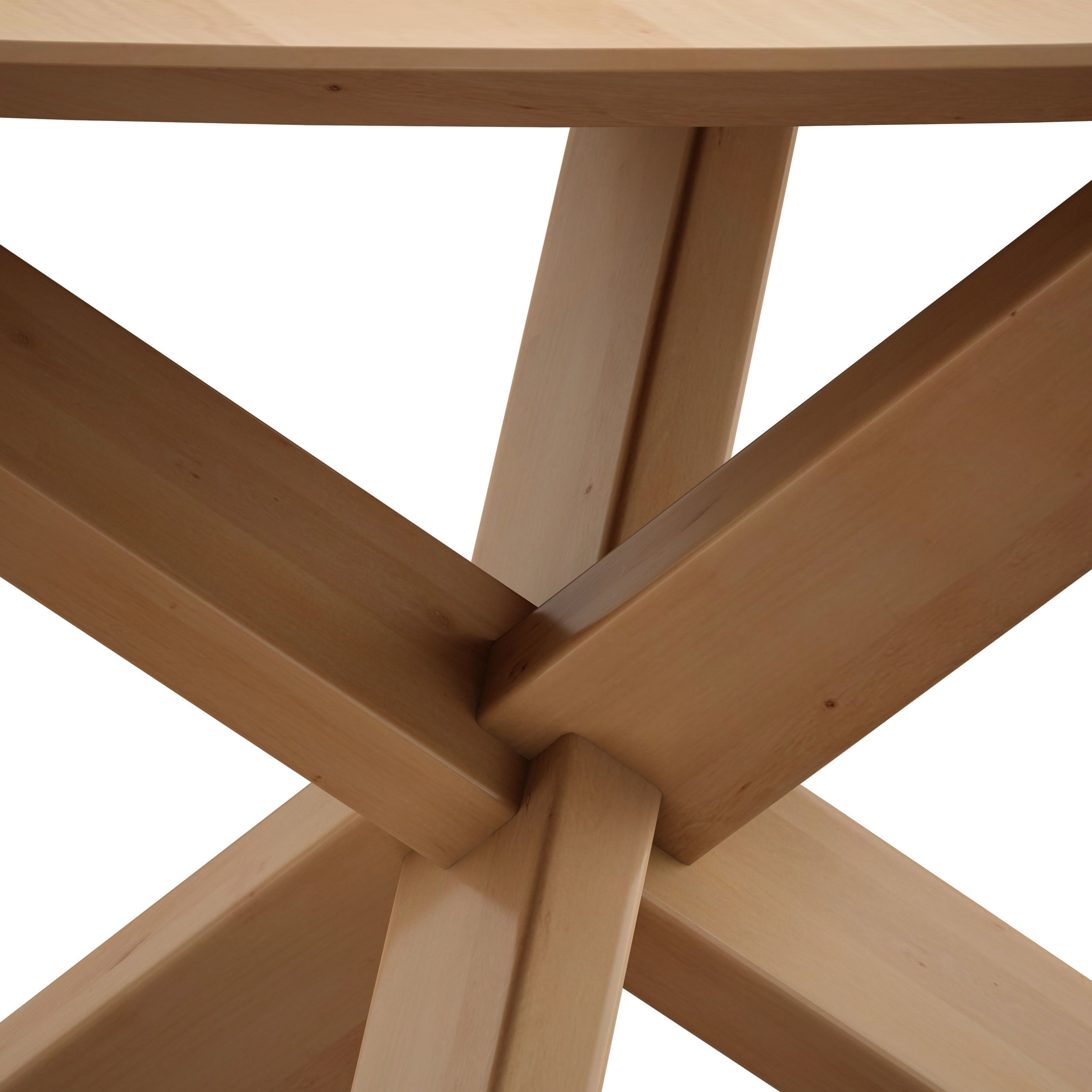 Apex White Oak 64 Round Dining Table Crate and Barrel Low-poly 3D model_8