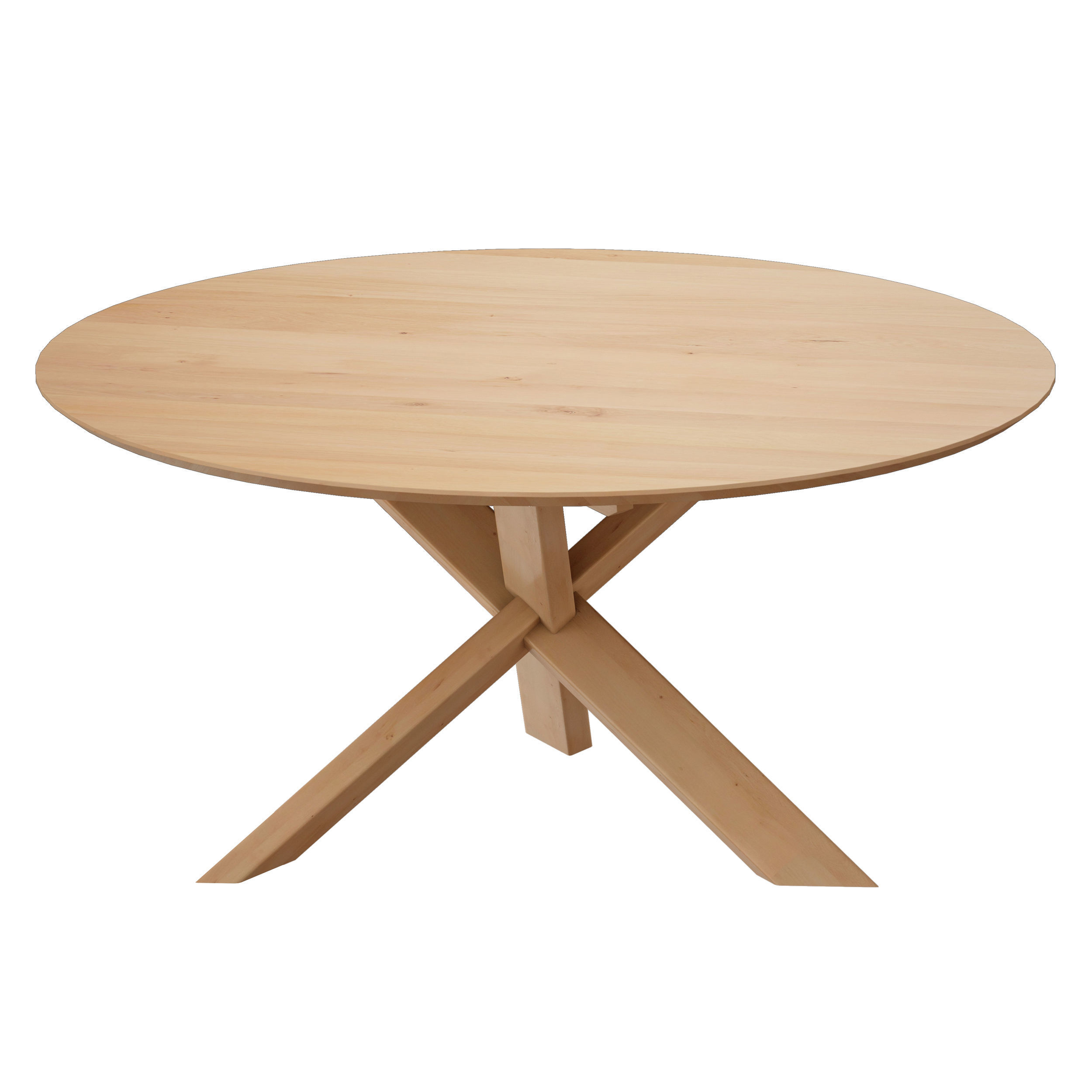 Apex White Oak 64 Round Dining Table Crate and Barrel Low-poly 3D model_5