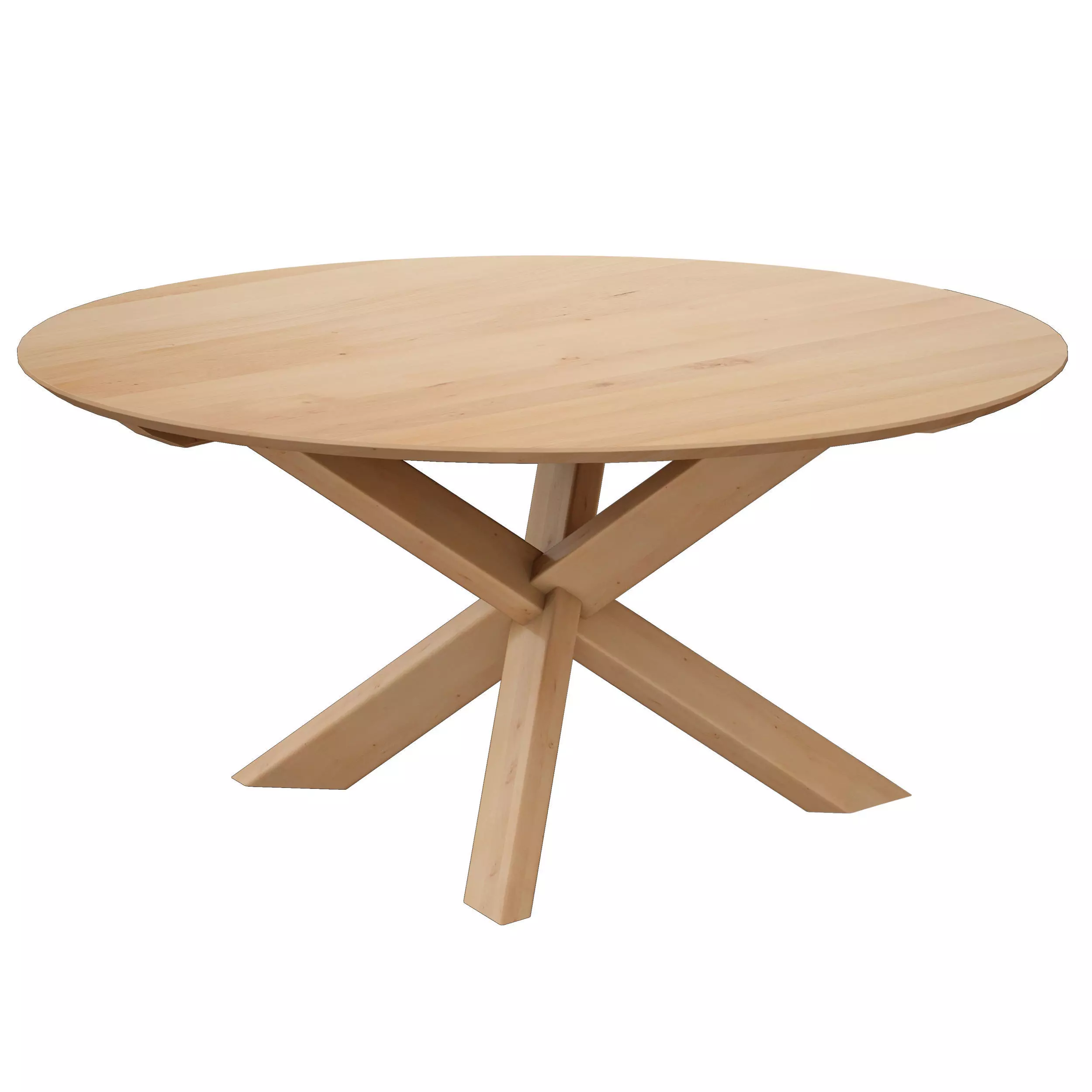 Apex White Oak 64 Round Dining Table Crate and Barrel Low-poly 3D model_0