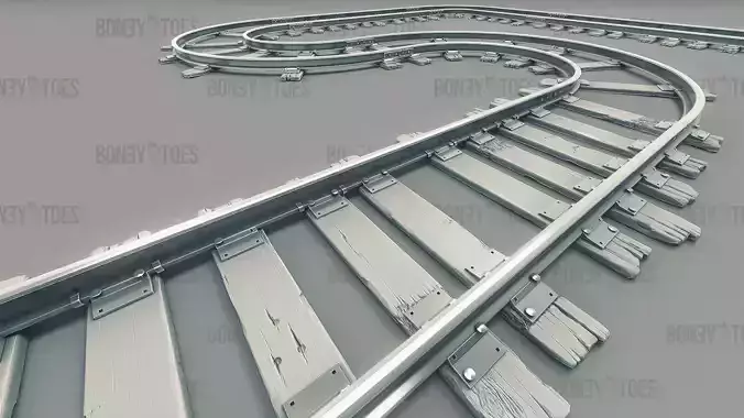 3d Train Railroad Tracks 3D model