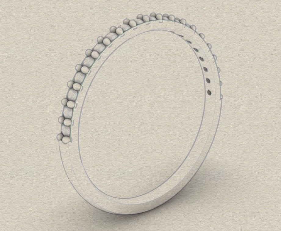 Model 243 Pave Ring 8half US Size  3D print model_11