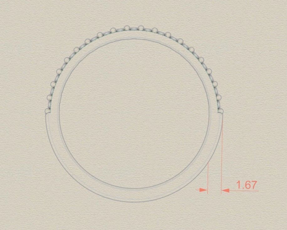 Model 243 Pave Ring 8half US Size  3D print model_10