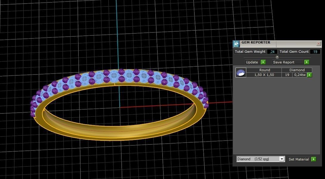 Model 243 Pave Ring 8half US Size  3D print model_14