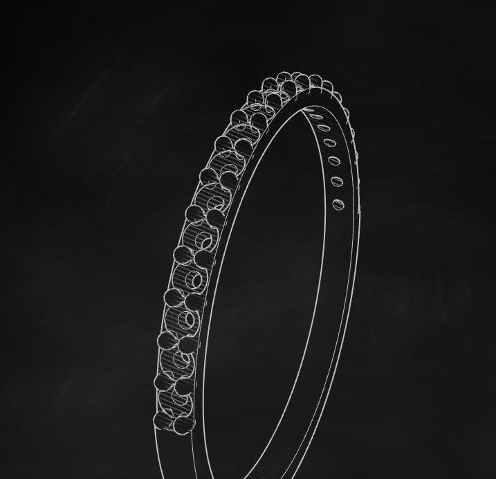 Model 243 Pave Ring 8half US Size  3D print model_13