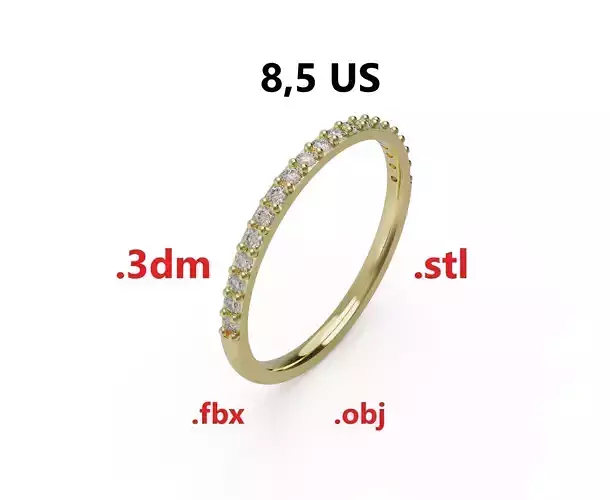 Model 243 Pave Ring 8half US Size 