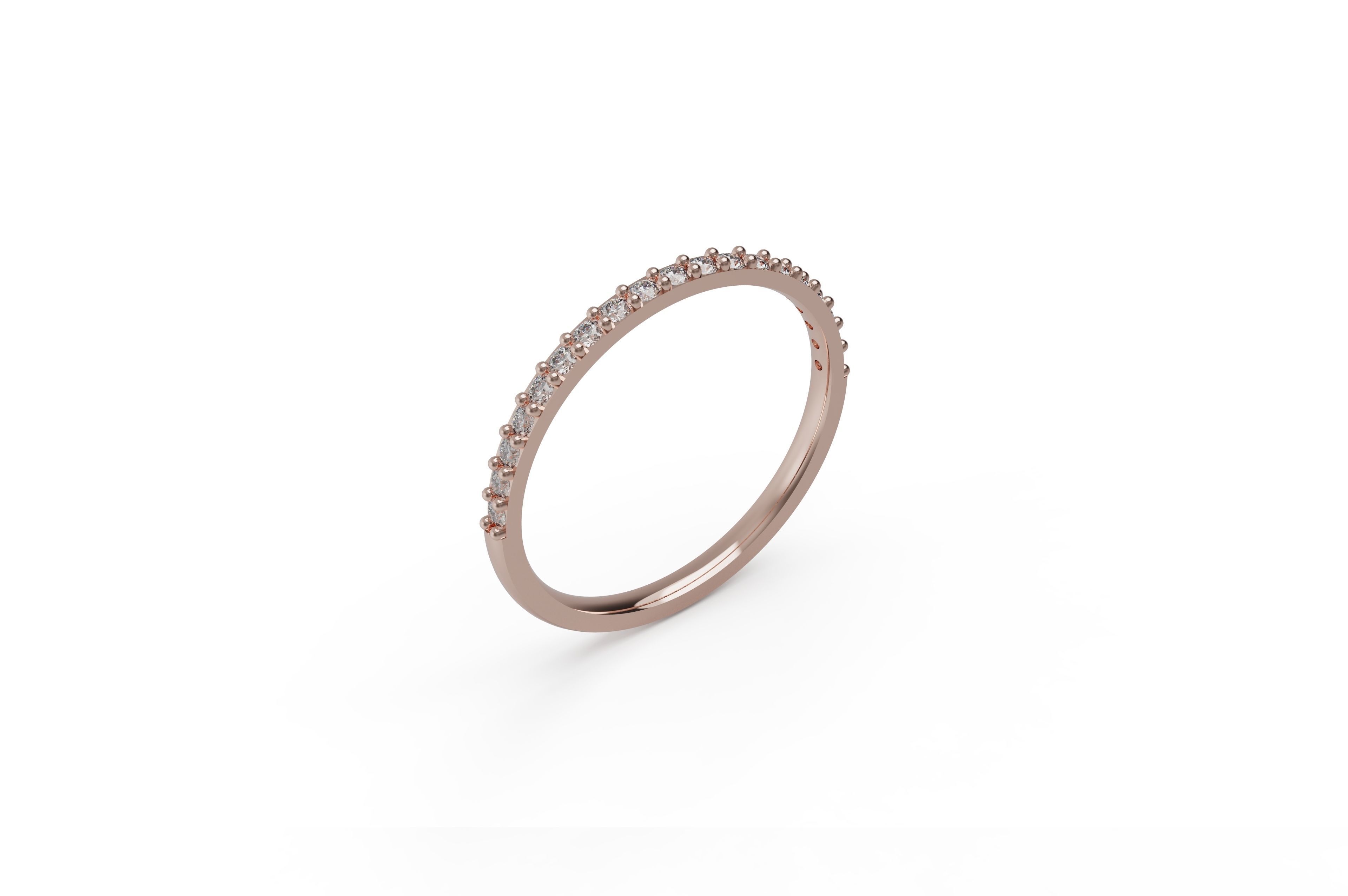 Model 243 Pave Ring 8half US Size  3D print model_5