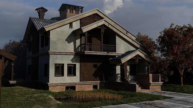 Two-storey country house 3D model