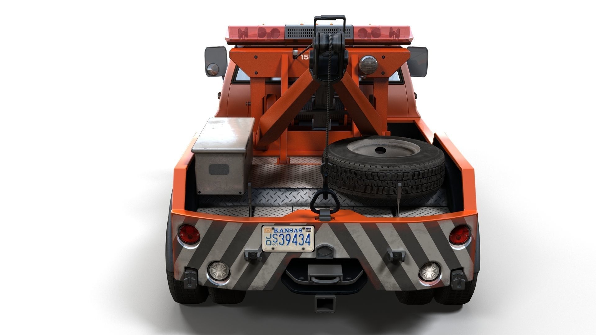 Vintage wrecker tow car Low-poly 3D model_13