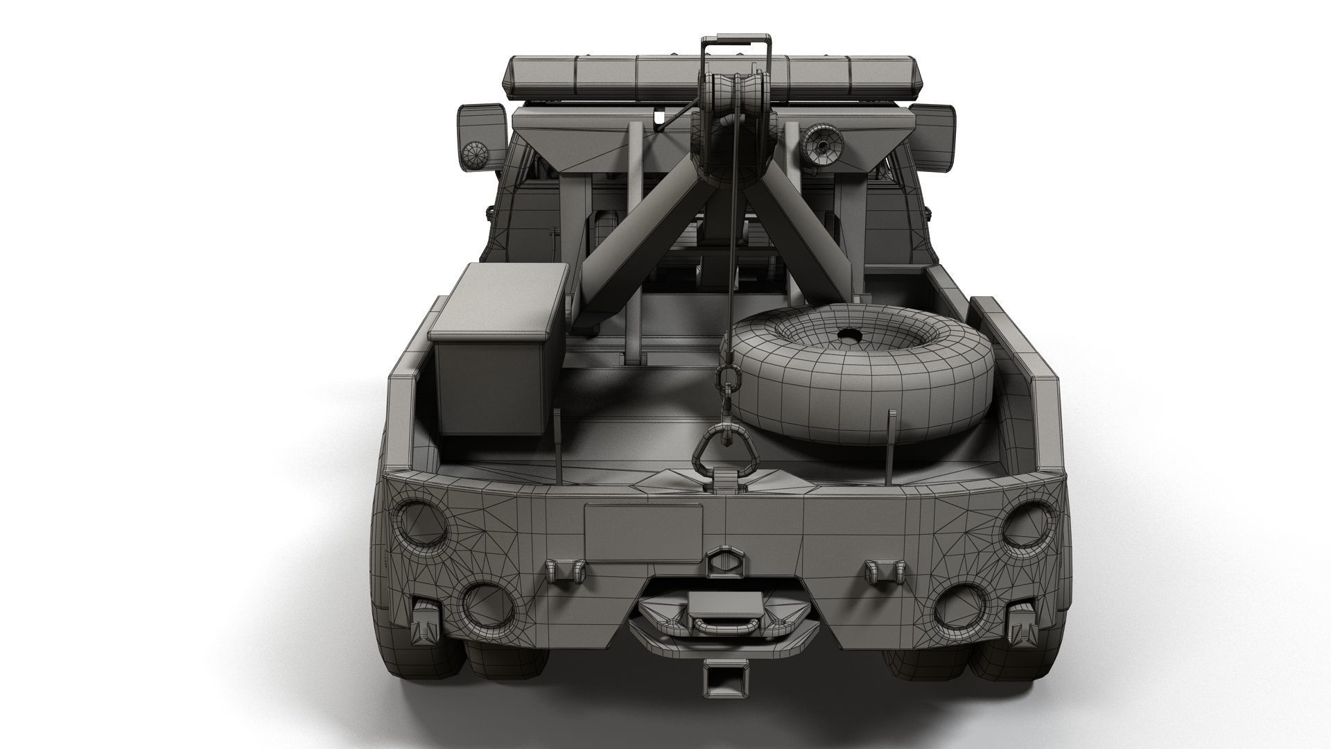 Vintage wrecker tow car Low-poly 3D model_23