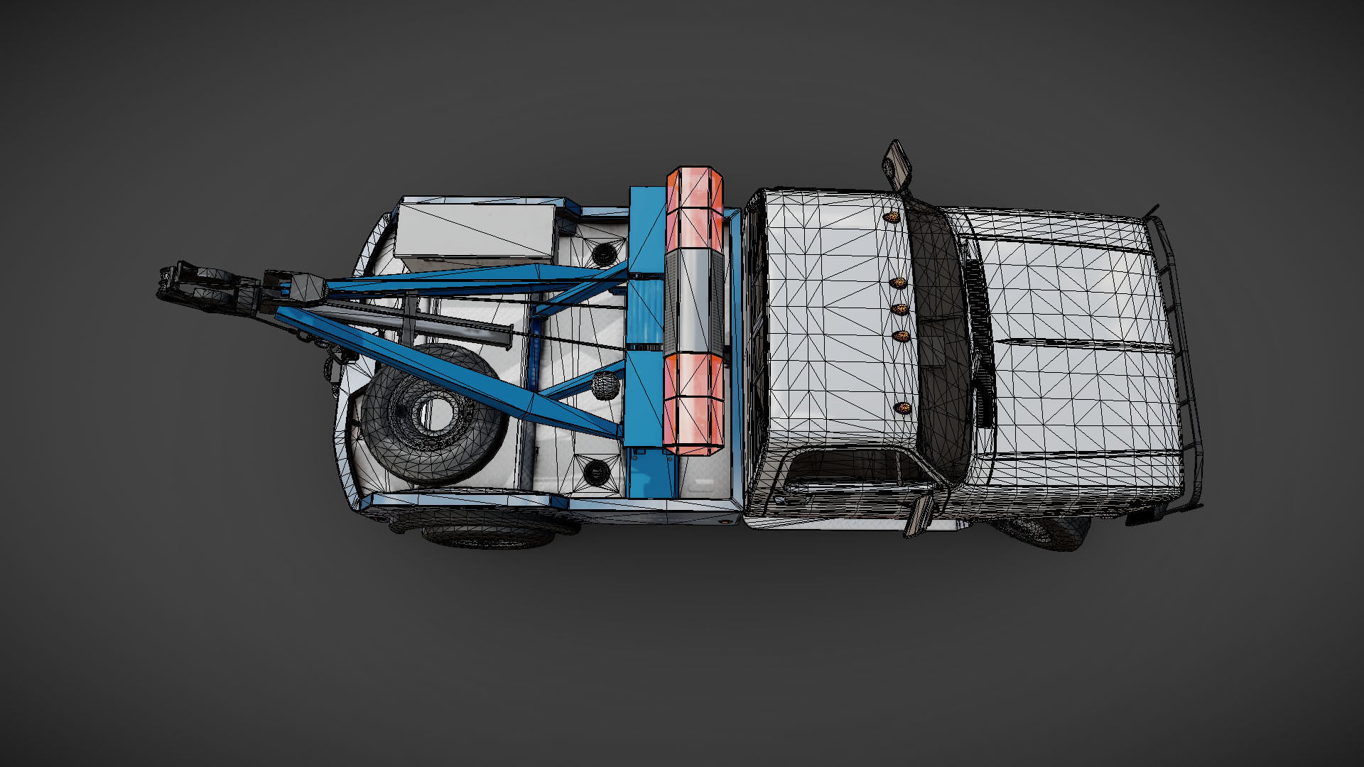 Vintage wrecker tow car Low-poly 3D model_33