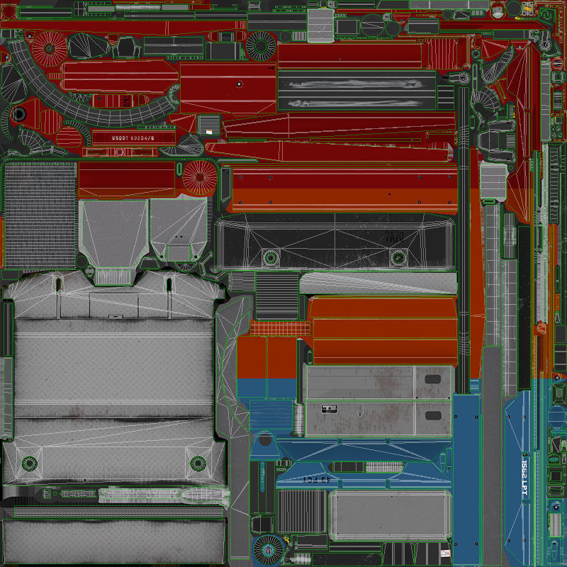 Vintage wrecker tow car Low-poly 3D model_43