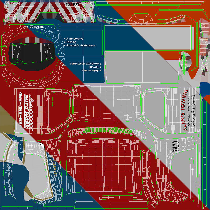 Vintage wrecker tow car Low-poly 3D model_45