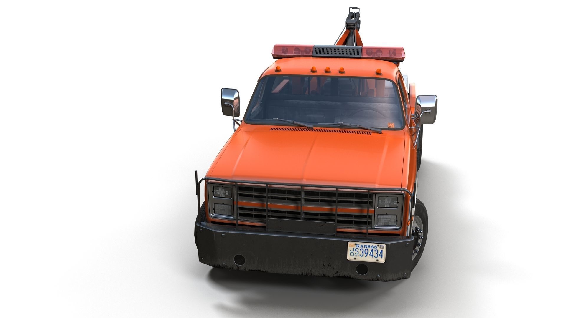 Vintage wrecker tow car Low-poly 3D model_9