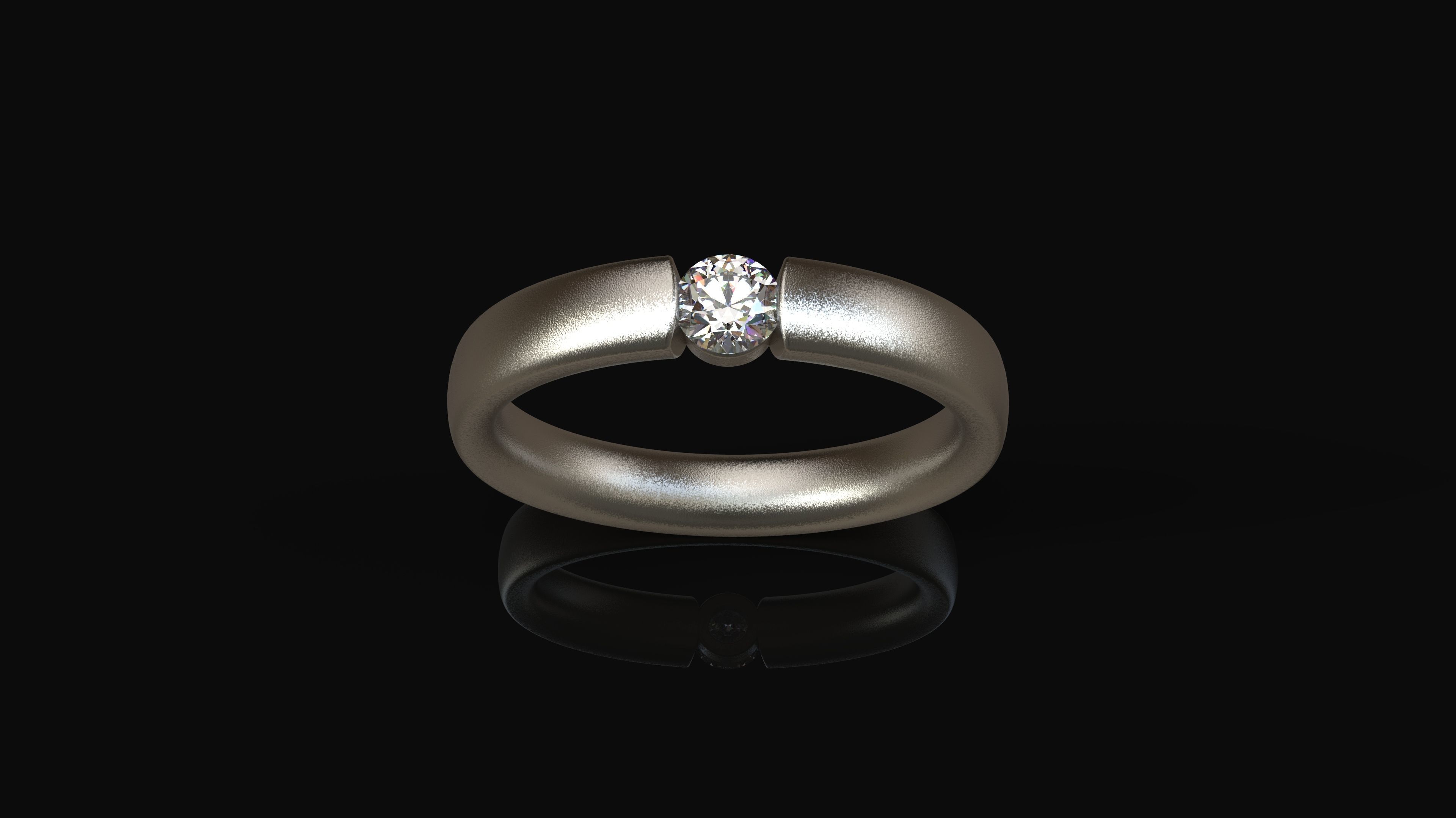 Model 245  Solitaire Ring 8half US Size  3D print model_1