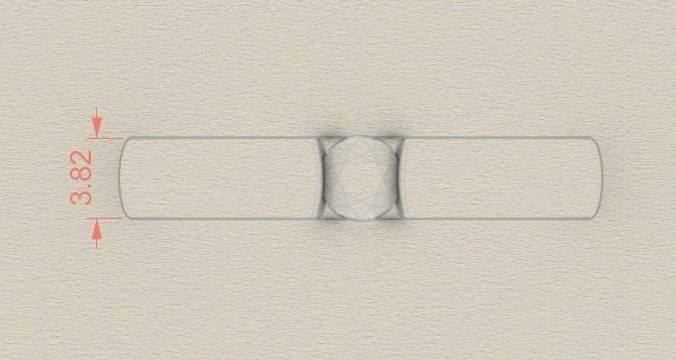 Model 245  Solitaire Ring 8half US Size  3D print model_8