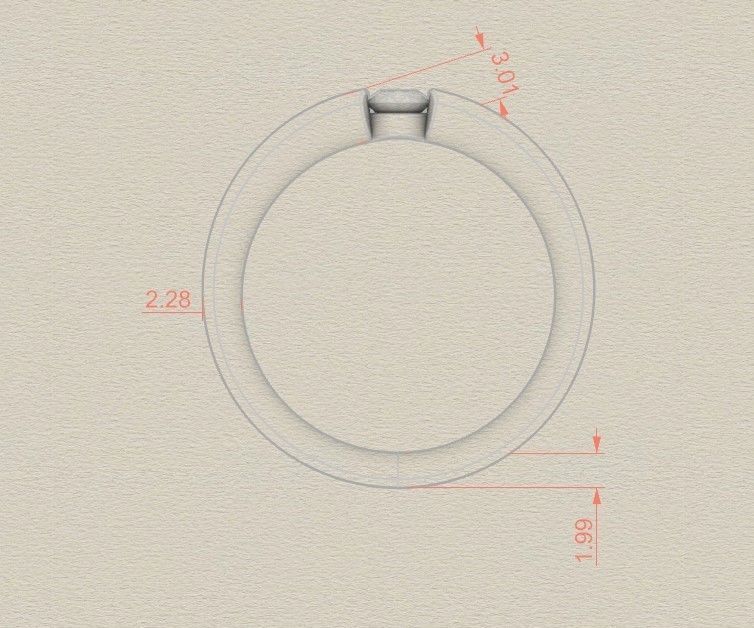 Model 245  Solitaire Ring 8half US Size  3D print model_6