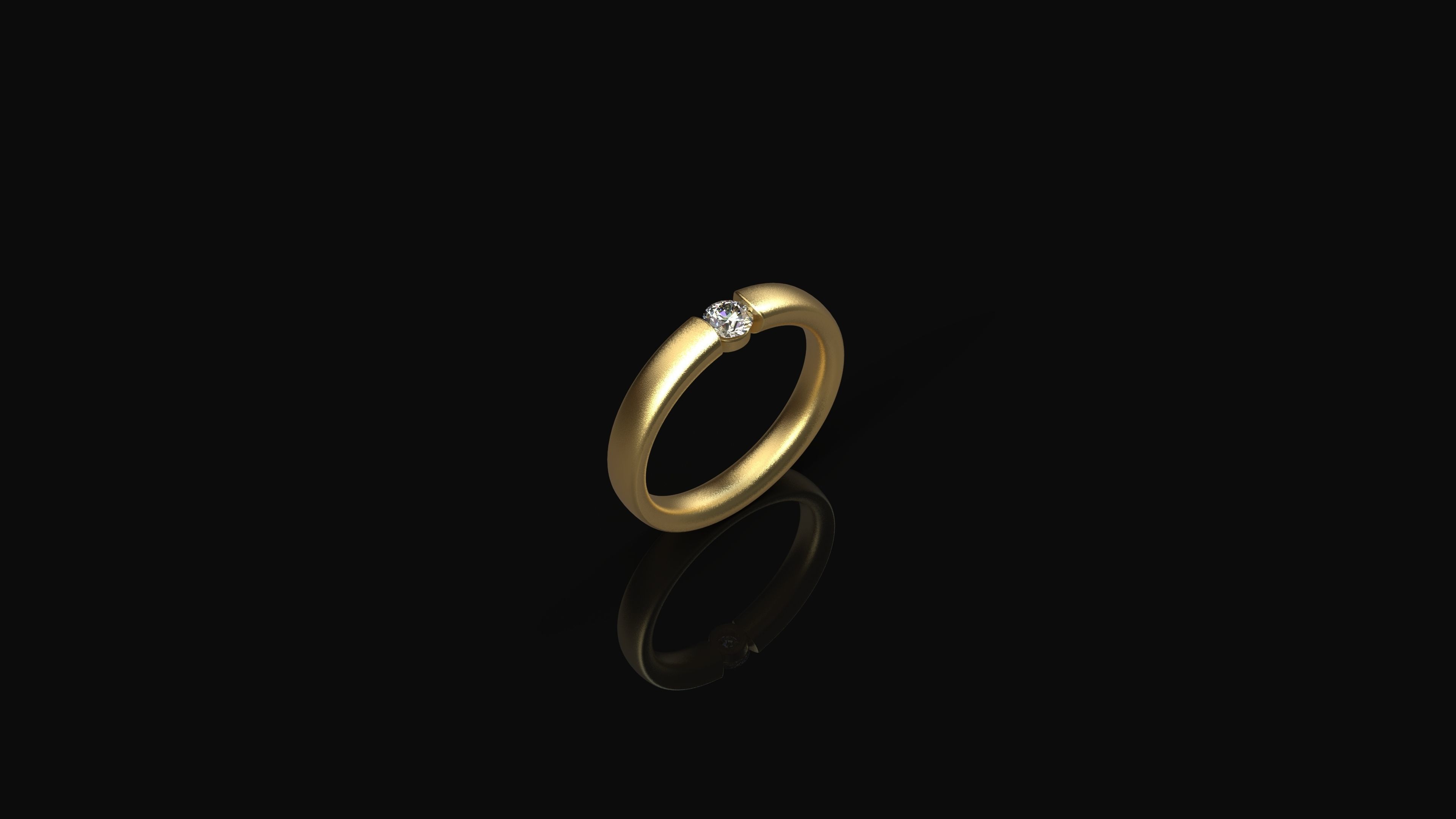 Model 245  Solitaire Ring 8half US Size  3D print model_2