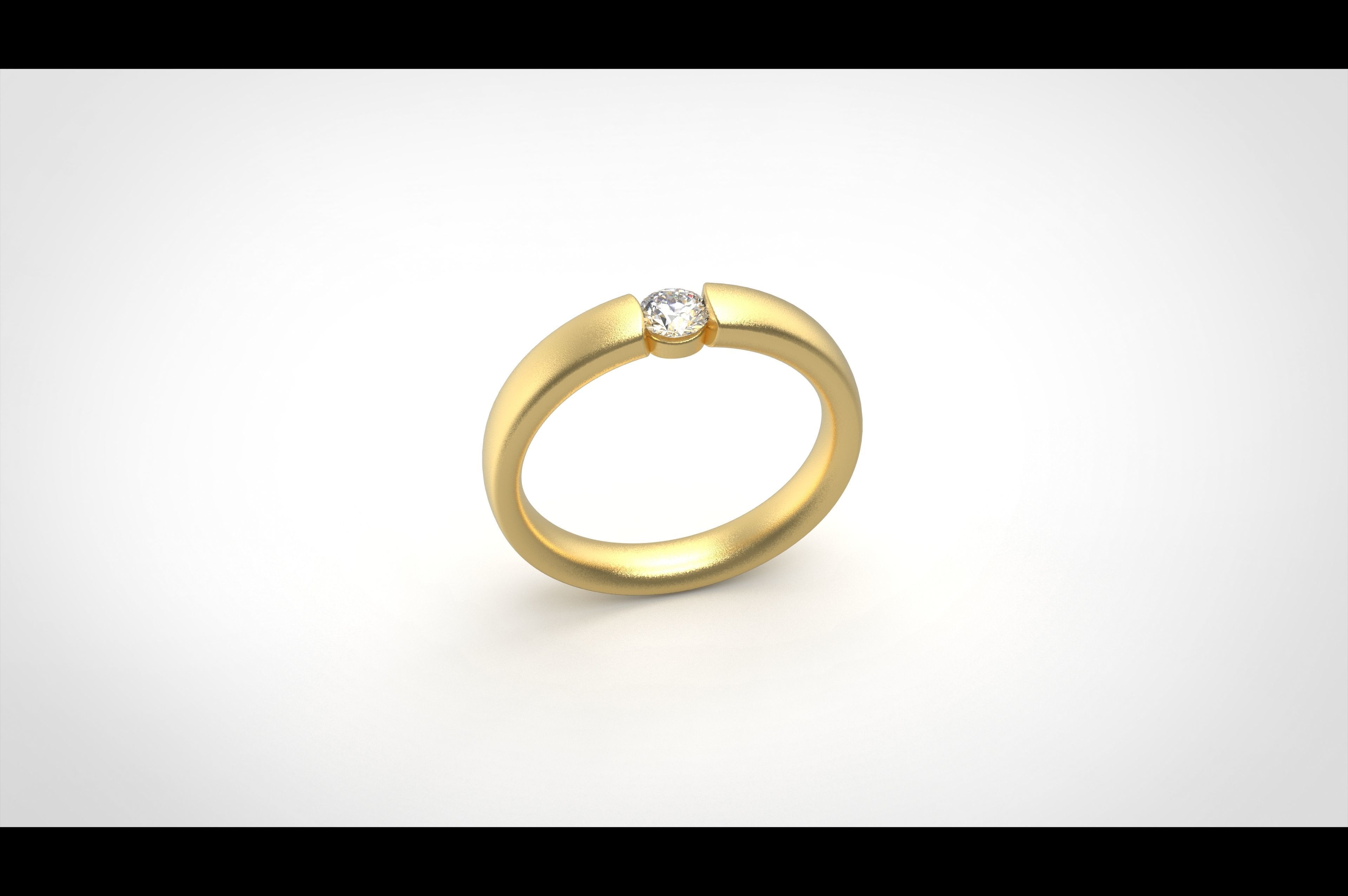 Model 245  Solitaire Ring 8half US Size  3D print model_5