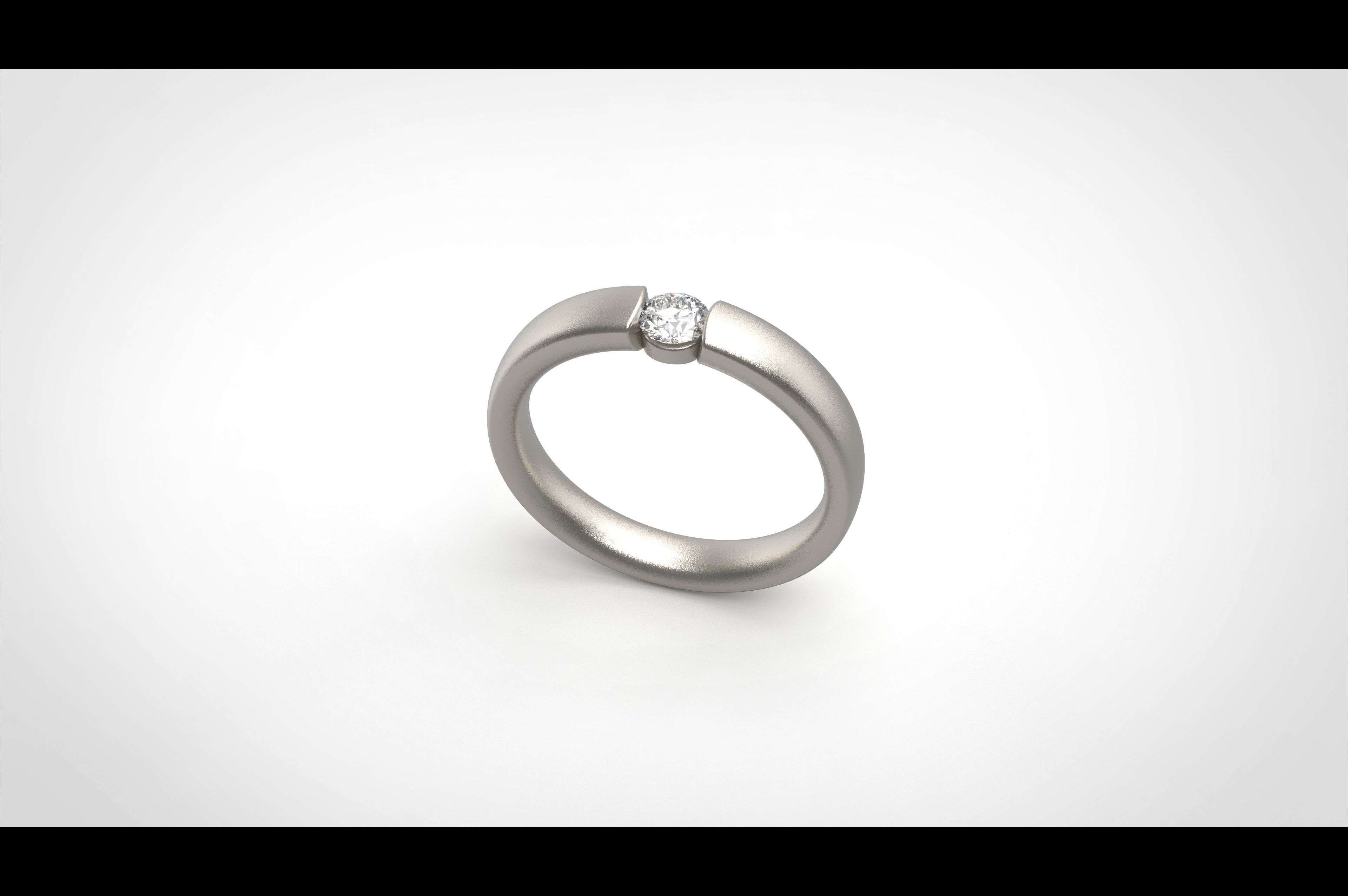 Model 245  Solitaire Ring 8half US Size  3D print model_4