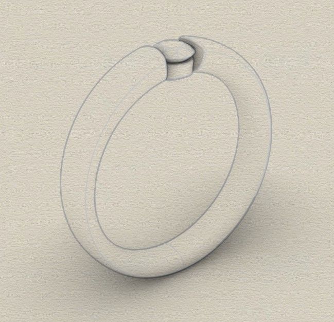 Model 245  Solitaire Ring 8half US Size  3D print model_11