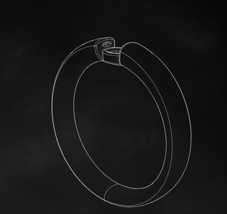 Model 245  Solitaire Ring 8half US Size  3D print model_12