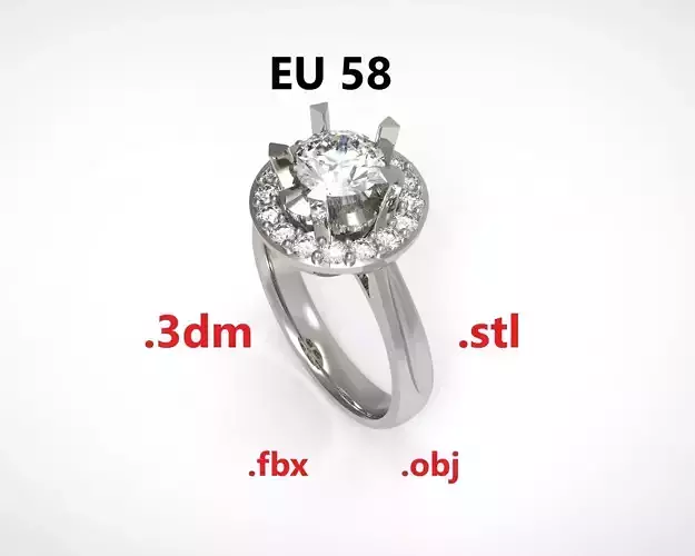 Model 246 Solitaire Ring EU 58 Size 