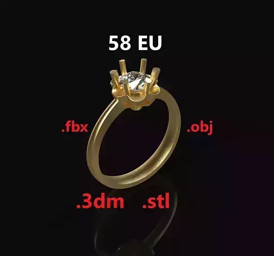 Model 247 Solitaire Love Ring  EU 58 Size 