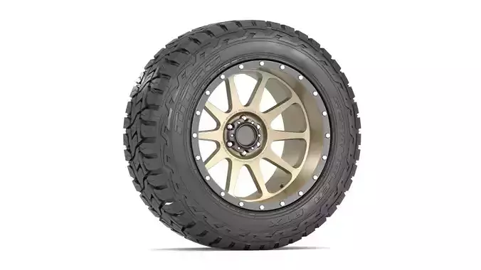 OFF ROAD WHEEL AND TIRE 14 3D model