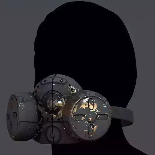 Gas mask helmet 3d model scifi Low-poly 