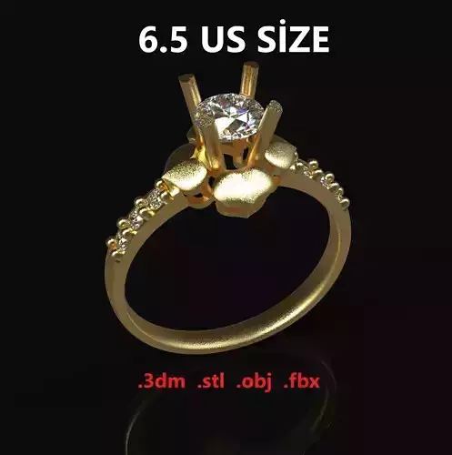 Model 253 Solitaire Diamond Ring 6half US Size 