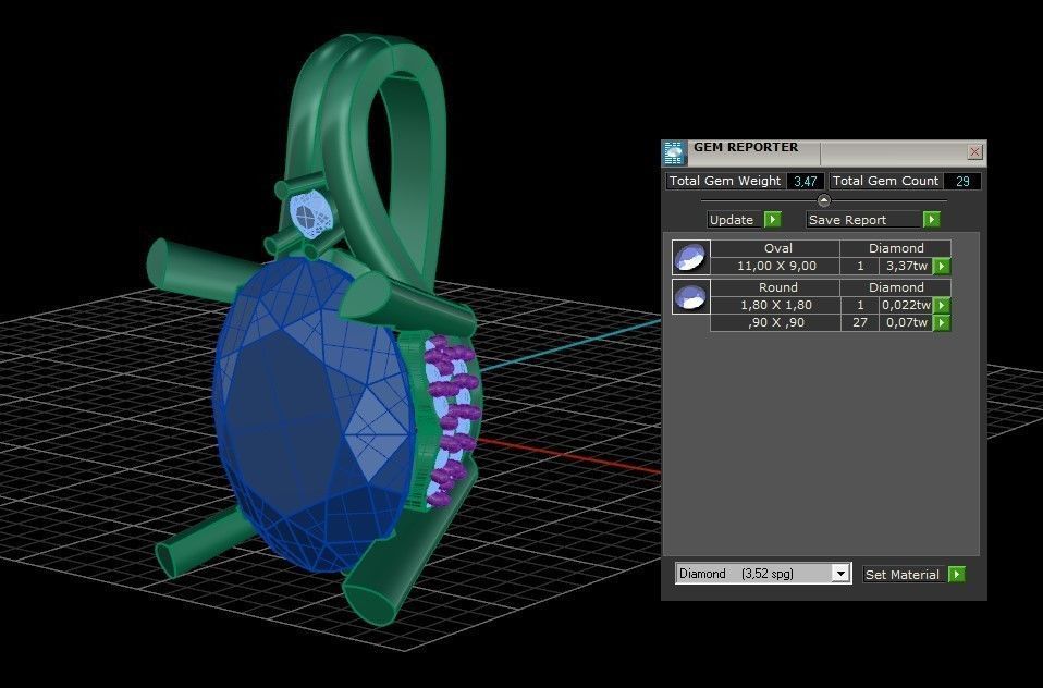 Model 258 Diamond Pendant 3D print model_13