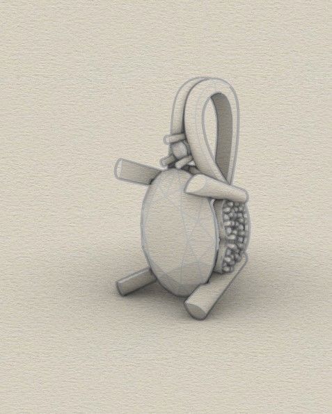 Model 258 Diamond Pendant 3D print model_9