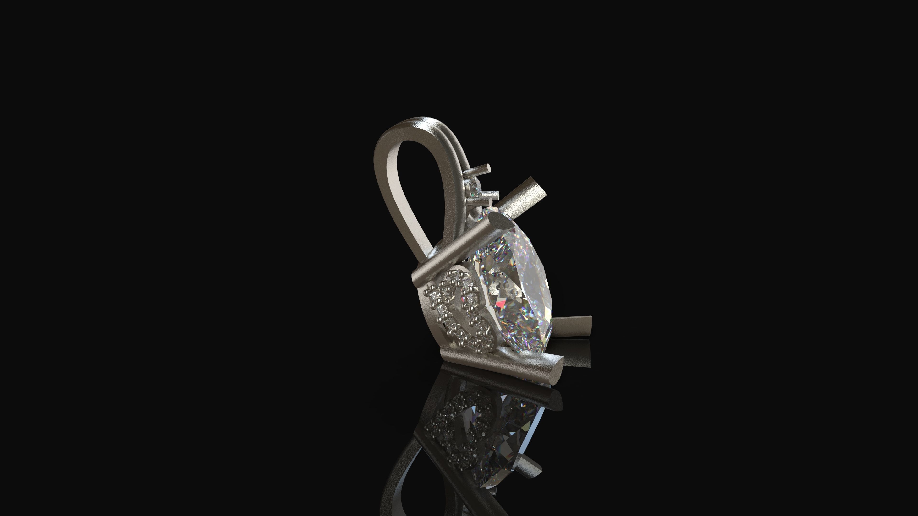 Model 258 Diamond Pendant 3D print model_3