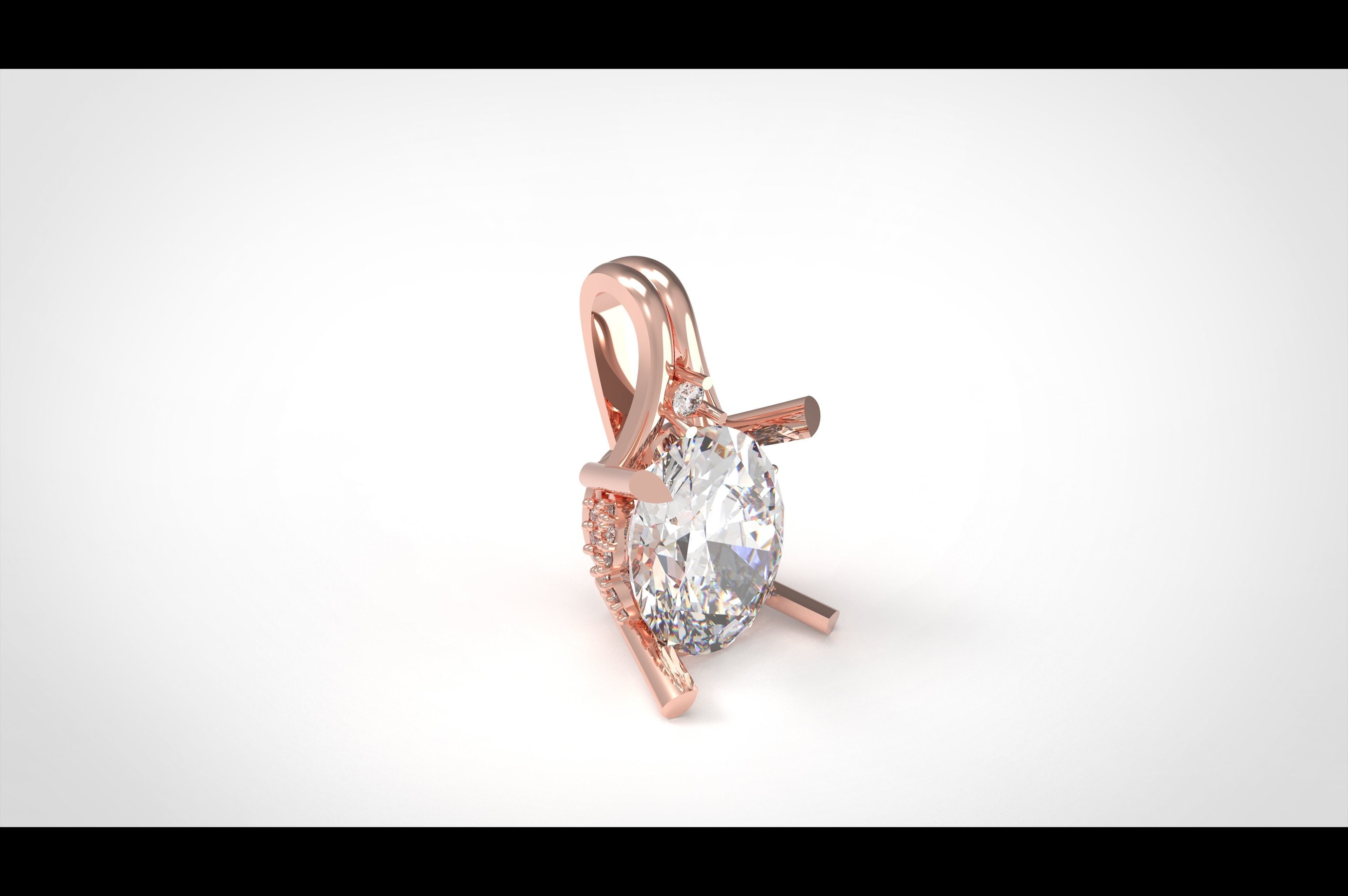 Model 258 Diamond Pendant 3D print model_5