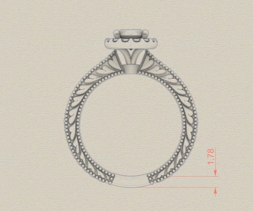 Model 259 Solitaire Ring 6 US Size  3D print model_7