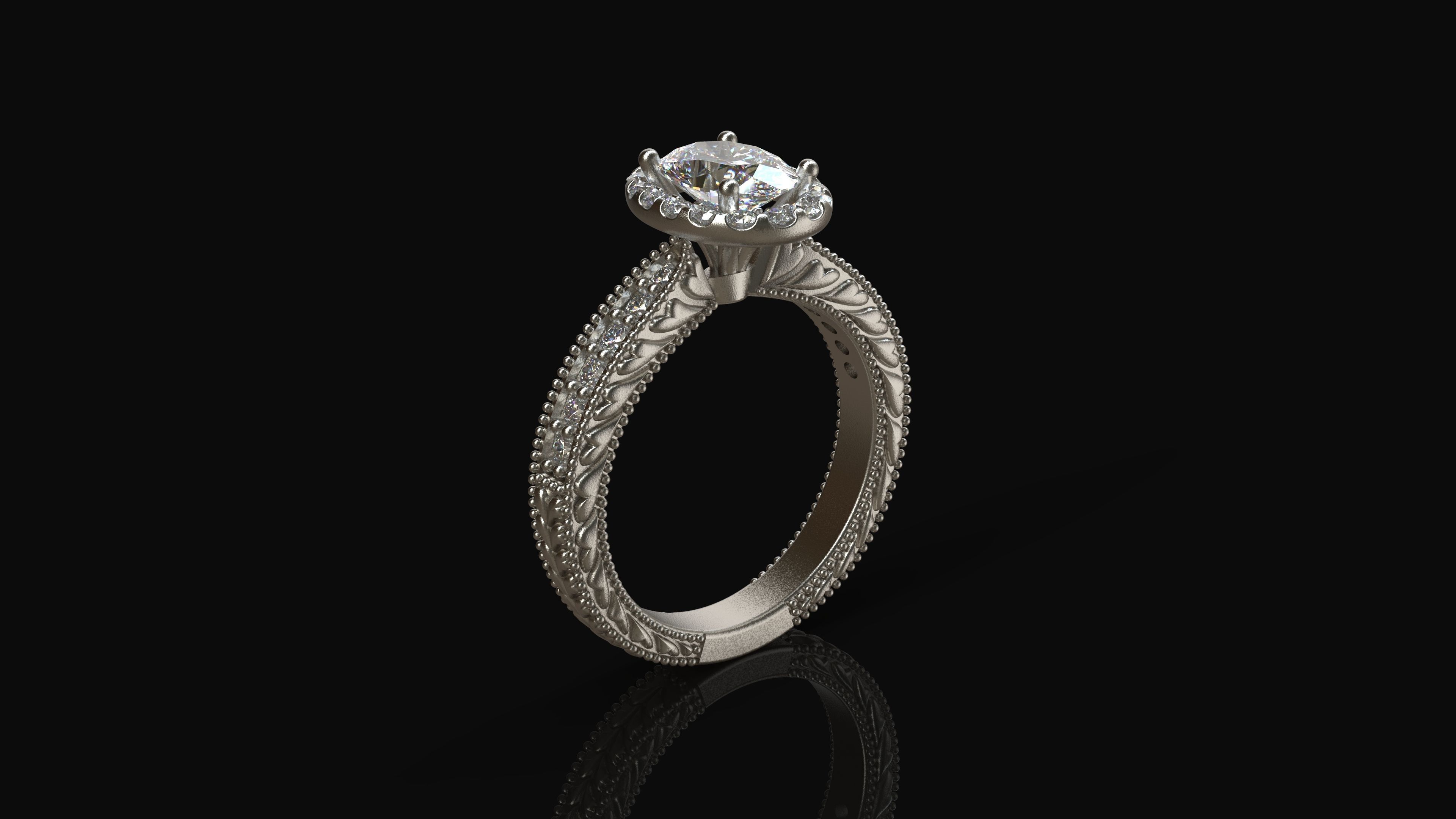 Model 259 Solitaire Ring 6 US Size  3D print model_3