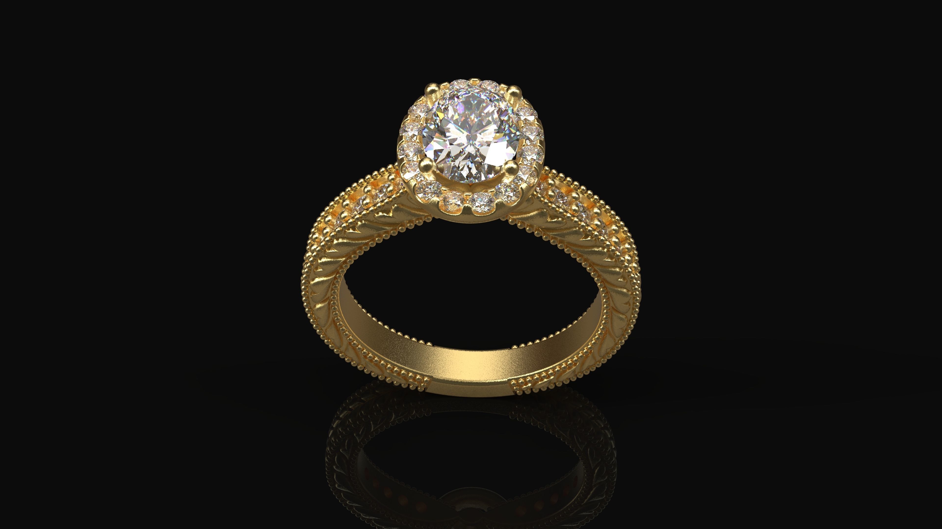 Model 259 Solitaire Ring 6 US Size  3D print model_2