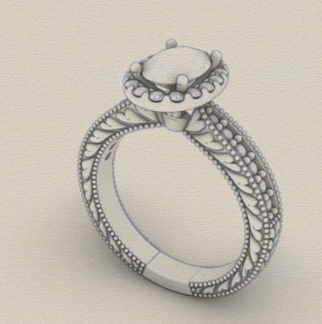 Model 259 Solitaire Ring 6 US Size  3D print model_9